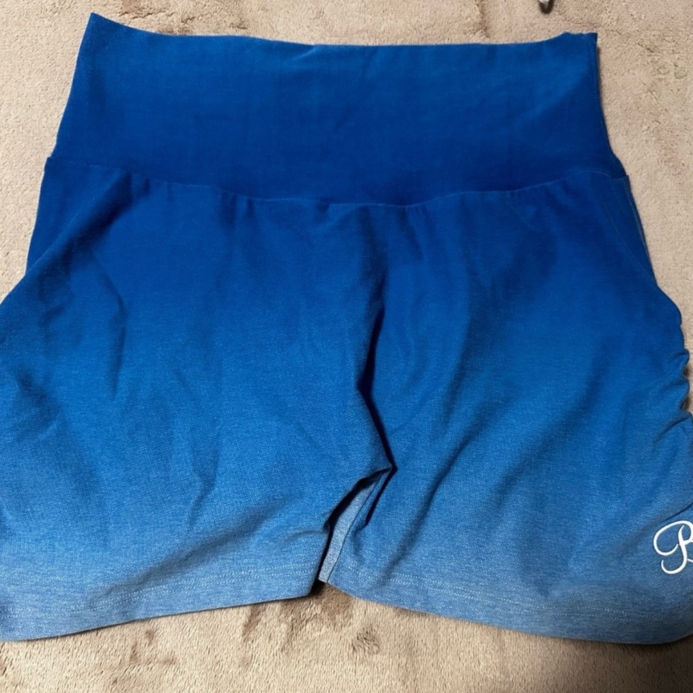 SOLD Bombshell Sportswear Blue Ombre toggle Athletic Shorts Large